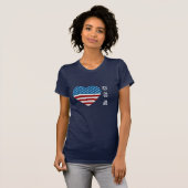Patriottische Amerikaanse vlag Heart Stars Stripes T-shirt (Voorkant volledig)