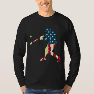 Patriottische Amerikaanse vlag Honkbal Hoodie Honk T-shirt