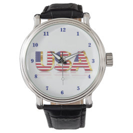 Patriottische Amerikaanse vlag horloge