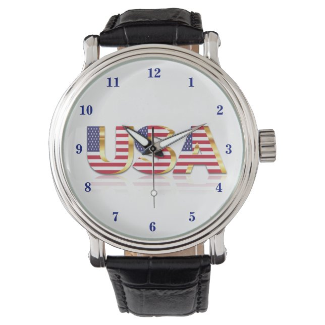 Patriottische Amerikaanse vlag horloge (Voorkant)