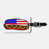 Patriottische Amerikaanse vlag hotdog Bagagelabel (Voorkant horizontaal)