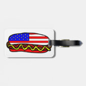 Patriottische Amerikaanse vlag hotdog Bagagelabel (Achterkant horizontaal)