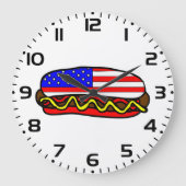 Patriottische Amerikaanse vlag hotdog Grote Klok (Voorkant)