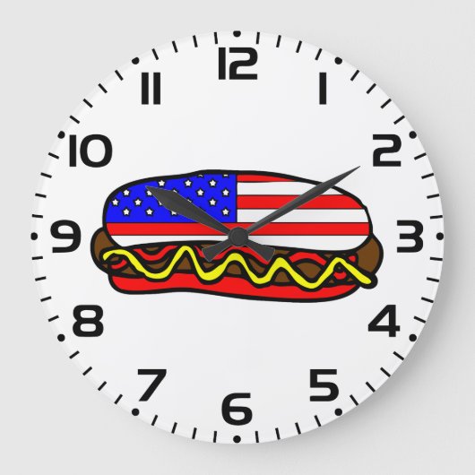 Patriottische Amerikaanse vlag hotdog Grote Klok (Voorkant)