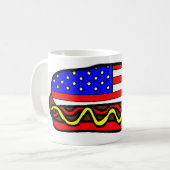 Patriottische Amerikaanse vlag hotdog Koffiemok (Voorkant links)