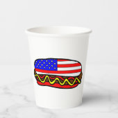 Patriottische Amerikaanse vlag hotdog Papieren Bekers (Voorkant)