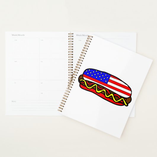 Patriottische Amerikaanse vlag hotdog Planner (Display)