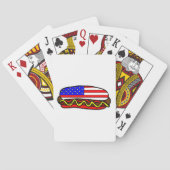 Patriottische Amerikaanse vlag hotdog Pokerkaarten (Achterkant)