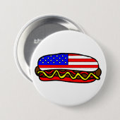 Patriottische Amerikaanse vlag hotdog Ronde Button 7,6 Cm (Voorkant /achterkant)