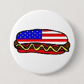 Patriottische Amerikaanse vlag hotdog Ronde Button 7,6 Cm (Voorkant)