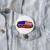 Patriottische Amerikaanse vlag hotdog Ronde Button 7,6 Cm (In situ)