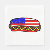 Patriottische Amerikaanse vlag hotdog Servet (Voorkant)