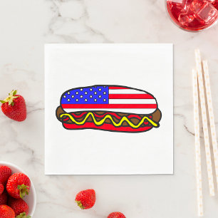 Patriottische Amerikaanse vlag hotdog Servet