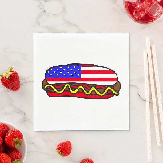 Patriottische Amerikaanse vlag hotdog Servet