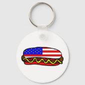 Patriottische Amerikaanse vlag hotdog Sleutelhanger (Achterkant)