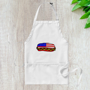 Patriottische Amerikaanse vlag hotdog Standaard Schort