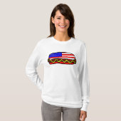 Patriottische Amerikaanse vlag hotdog T-shirt (Voorkant volledig)