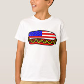 Patriottische Amerikaanse vlag hotdog T-shirt (Voorkant)