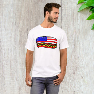 Patriottische Amerikaanse vlag hotdog T-shirt
