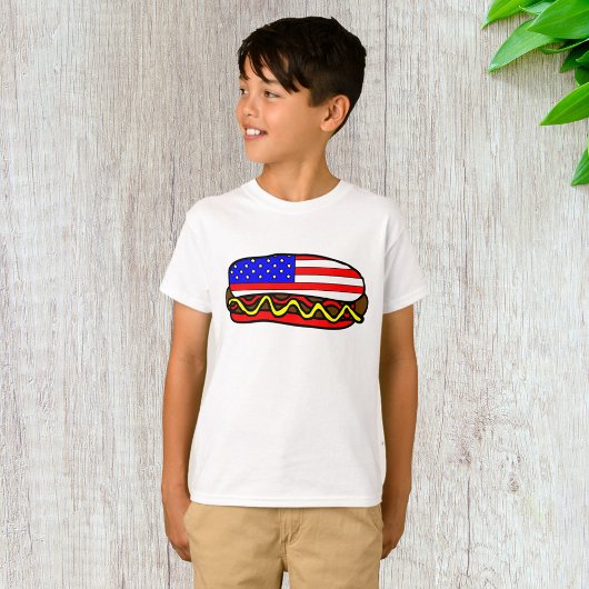 Patriottische Amerikaanse vlag hotdog T-shirt