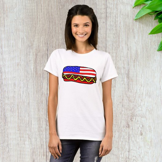 Patriottische Amerikaanse vlag hotdog T-shirt