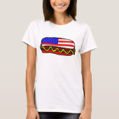 Patriottische Amerikaanse vlag hotdog T-shirt (Voorkant)