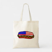 Patriottische Amerikaanse vlag hotdog Tote Bag (Achterkant)