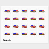 Patriottische Amerikaanse vlag hotdog Vierkante Sticker (Vel)