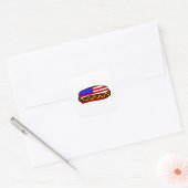Patriottische Amerikaanse vlag hotdog Vierkante Sticker