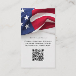 Patriottische Amerikaanse Vlag Huwelijks QR-code D Informatiekaartje