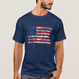 Patriottische Amerikaanse vlag in distressed look T-shirt
