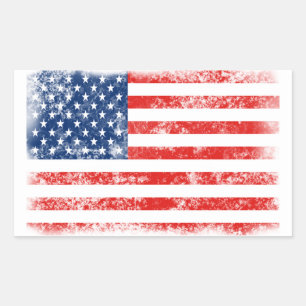 Patriottische Amerikaanse vlag in nood Rechthoekige Sticker
