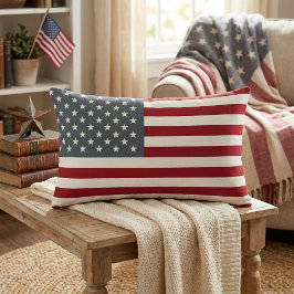Patriottische Amerikaanse vlag in rood wit en blau Kussen