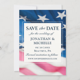 Patriottische Amerikaanse vlag Inspirerend bruilof Save The Date