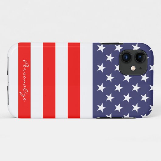 Patriottische Amerikaanse vlag Iphone 11 hoesje pe (Achterkant (horizontaal))