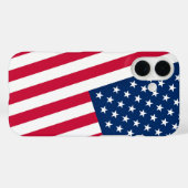 Patriottische Amerikaanse vlag iPhone Case (Achterkant (horizontaal))