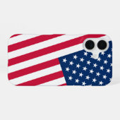 Patriottische Amerikaanse vlag iPhone Case 16 Hoesje (Achterkant horizontaal)