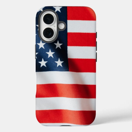Patriottische Amerikaanse vlag iPhone Case – Veren (Achterkant)