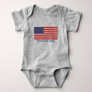 Patriottische Amerikaanse vlag jersey baby body su Romper