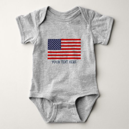Patriottische Amerikaanse vlag jersey baby body su Romper (Voorkant)