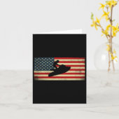Patriottische Amerikaanse Vlag Jet Skiing Jet Ski  Kaart (Gele Bloem)