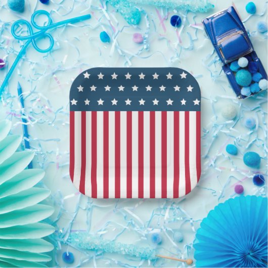 Patriottische Amerikaanse Vlag Juli 4th Papier Bor Papieren Bordje (Feest)