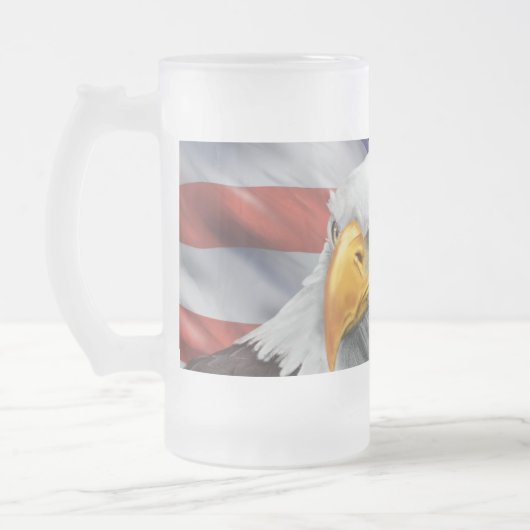 Patriottische Amerikaanse vlag kale adelaar glas M Matglas Bierpul (Links)