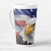 Patriottische Amerikaanse Vlag Kale Adelaar Koffie Latte Mok (Linkerhoek)