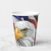 Patriottische Amerikaanse vlag kale adelaar papier Papieren Bekers (Voorkant)