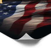 Patriottische Amerikaanse vlag kale adelaar print (Hoek)