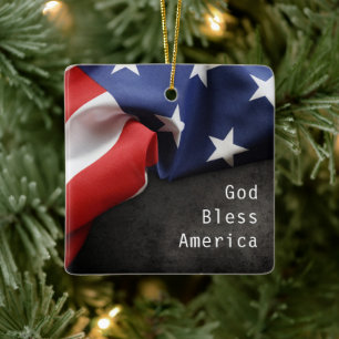 Patriottische Amerikaanse vlag Keramisch Ornament