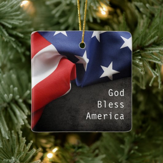Patriottische Amerikaanse vlag Keramisch Ornament (Boom)