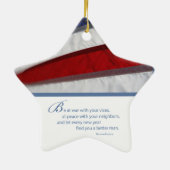 Patriottische, Amerikaanse vlag Keramisch Ornament (Achterkant)