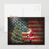 Patriottische Amerikaanse vlag, kerstboom en kerst Feestdagenkaart (Voorkant / Achterkant)